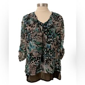 Canda Tunic Blouse Ladies Size 10 (Medium)